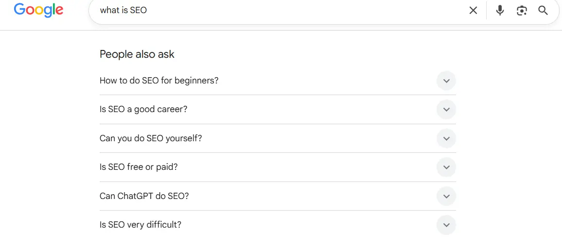 People ASK Google SERP Snippet